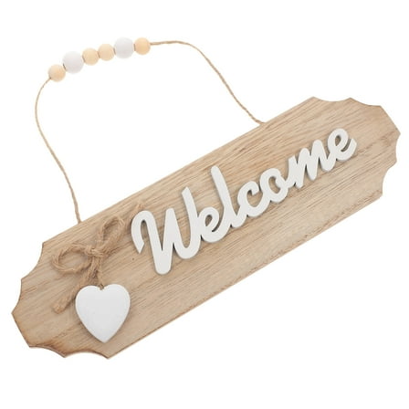 PAMINGONO Natural Wood Welcome Sign Door Hanging Home Decor Enthusiasts 1Set 10.14X2.99X0.31In