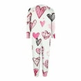 thumbnail image 4 of Cavosen Valentine's Day Cozy Pajamas for Women Long Sleeve Soft Shirt Straight Leg Pants Heart Printed Breathable Casual Sleepwear Red 4XL, 4 of 5