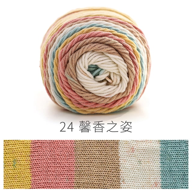 Nvzi Hilo para ganchillo, Hilo degradado en ovillo de 100 g (3,52 oz) 193 m (211 yardas), Hilo de algodón arcoíris súper suave con efecto degradado para hacer manualidades coloridas, G