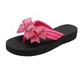 thumbnail image 2 of RotHome Womens Platform Wedge Flip Flops Bow Sandals Rhinestone Bling Thong Open Toe Summer Beach Boho Dressy Casual Shoes Sandals Women Dressy Wedding Flats, 2 of 7