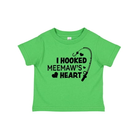 

Inktastic I Hooked Meemaw s Heart with Fishing Rod Gift Toddler Boy or Toddler Girl T-Shirt