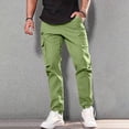 thumbnail image 2 of Men's Pants Cargo Relaxed Fit Sport Jogger Sweat Drawstring Outdoor Trousers With Pockets Work Pants for Men Green S, 2 of 9