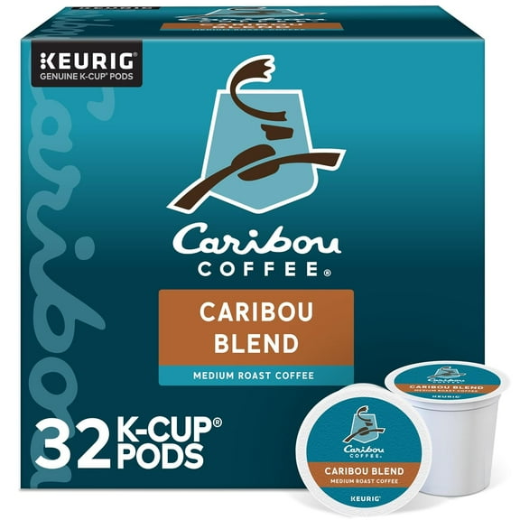 Caribou Coffee Caribou Blend Medium Roast, Keurig K-Cup Pods, 32 Count