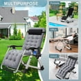 thumbnail image 2 of Zikebtuy Foldable Zero Gravity Chair with Removable Cushion, Support 440lbs for Poolside Beach, Adjustable Patio Reclining Chair with Headrest & Cup Holder, Folding Adult Chair for Indoor Outdoor, 2 of 8