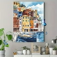 thumbnail image 4 of Colorful Italian Coastal Town Watercolor Painting/Canvas Print Suitable for Living Room Bedroom Kitchen Office and Dining Room Decoration., 4 of 8