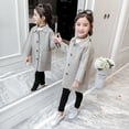 thumbnail image 2 of CPNG Girls New Double Woolen Coat Blend Dress Coat Single Breasted Long Sleeve Lapel Collar Trench Outwear Pea Coat Korean Version Of Casual Jacket for Autumn Winter, 2 of 9