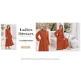 thumbnail image 3 of Women's Fall Spring Elegant Long Sleeve Maxi Dress Swiss Dot A Line Flowy Casual Holiday Party Going Out Dresses, 3 of 4