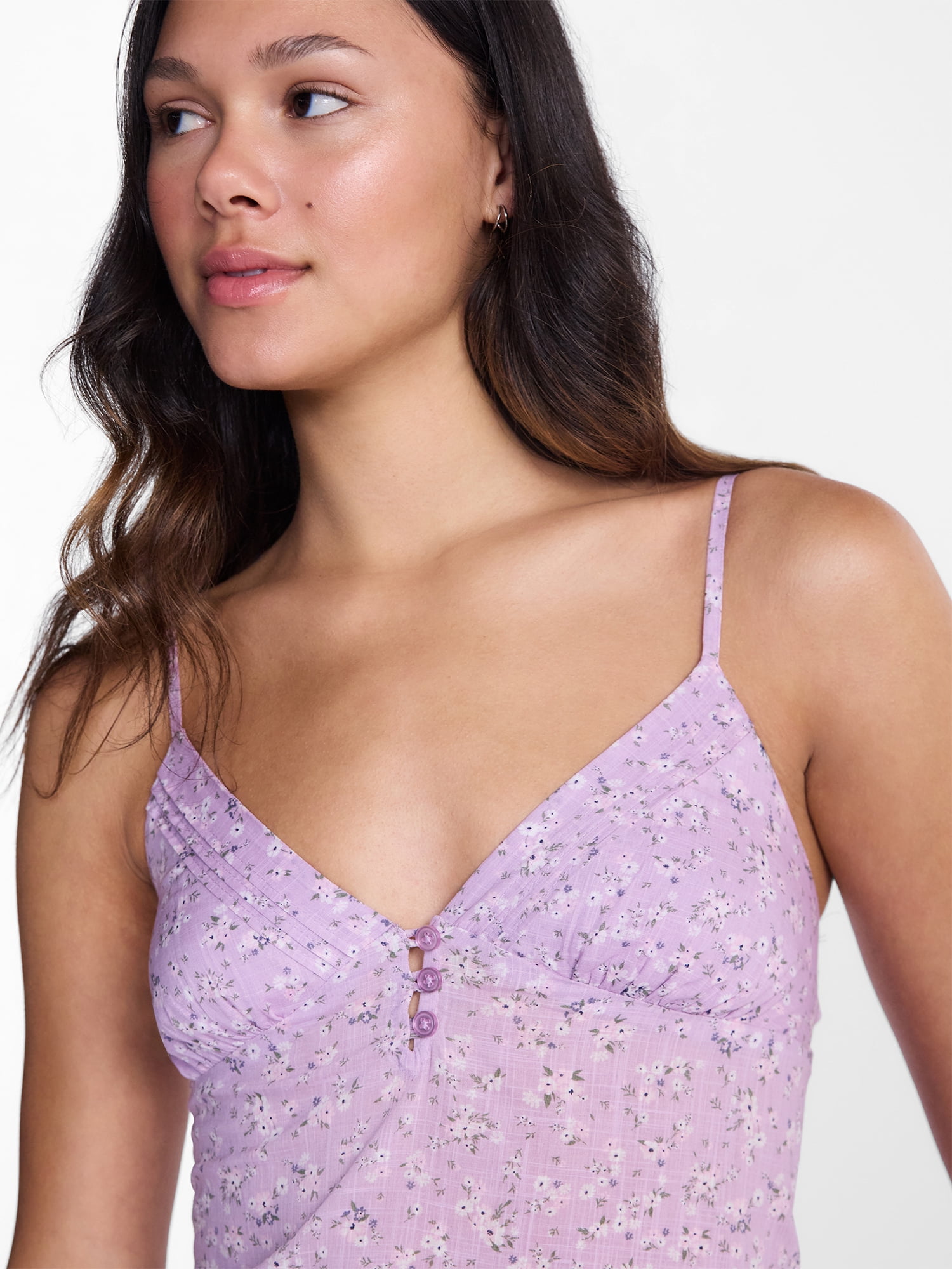 No Boundaries Tiered Woven Cotton Cami, Women's XXS-XXL