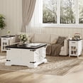 thumbnail image 5 of Winkalon Modern Farmhouse Coffee Table, Square Wood Center Table with Large Storage Space,White, 5 of 9