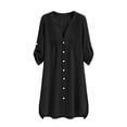 thumbnail image 4 of YueHuiYing Women Beach Cover Ups V Neck Button Down Swimsuit Coverup Swimwear Bathing Suit Cover Up, 4 of 5