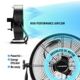 thumbnail image 4 of MANUSAGE Ventilador de alta velocidad de 12 pulgadas - Instalación rápida, de pie o montado en la pared, modo de corriente dual, 9 velocidades para USB/banco de energía - Ideal para el hogar, dormitor, 4 of 5