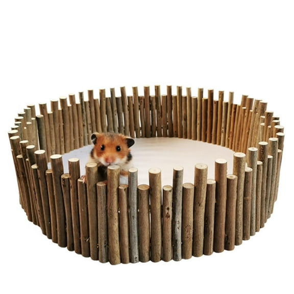 LOLIPPYY 6-Pack Wooden Hamster Fence Toy with Chew and Play Features for Small Pet Owners