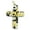 Black Gold, variant on Murano Glass Venetian Marble Cross Pendant - Purple