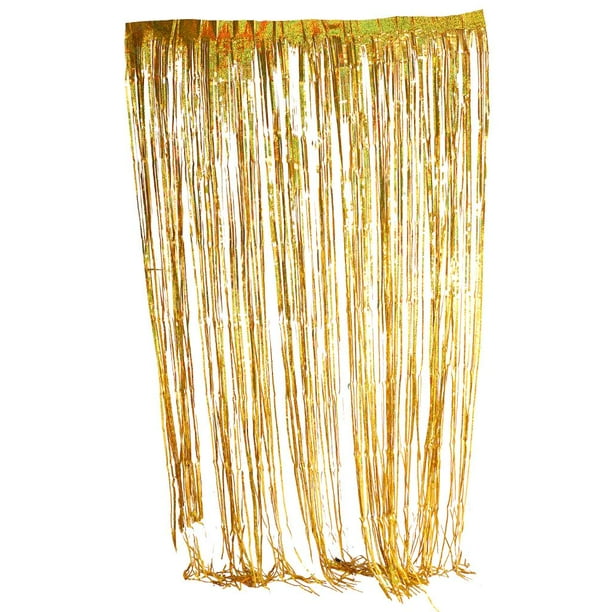 Cortina de Flecos Metálicos para , Cortina de Puerta de Habitación de Oropel, Decoración de Navidad, 300 Cm Cm