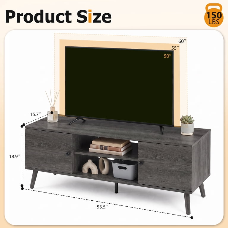 edx, Retro-Modern TV Stand, 15 inch, Grey Wood Grain - Walmart.com