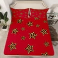 thumbnail image 2 of Feelyou Leopard Print Stars Bed Sheets, Cartoon Red King Sheets, 4 Pieces, 2 of 7