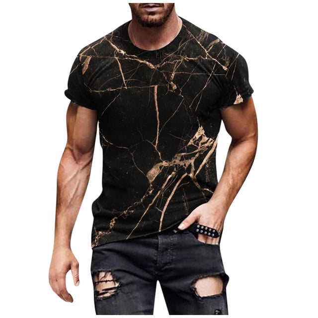 European And American Round Neck Casual Ethnic Style Retro Printed Short Sleeve T-shirt Top3XL