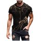 thumbnail image 1 of European And American Round Neck Casual Ethnic Style Retro Printed Short Sleeve T-shirt TopL, 1 of 5