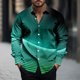 thumbnail image 1 of Ceisia Men's Slim Fit Geometric Print Shirt | Long-Sleeve Stretchy Turndown Collar Casual Top Gift, 1 of 5