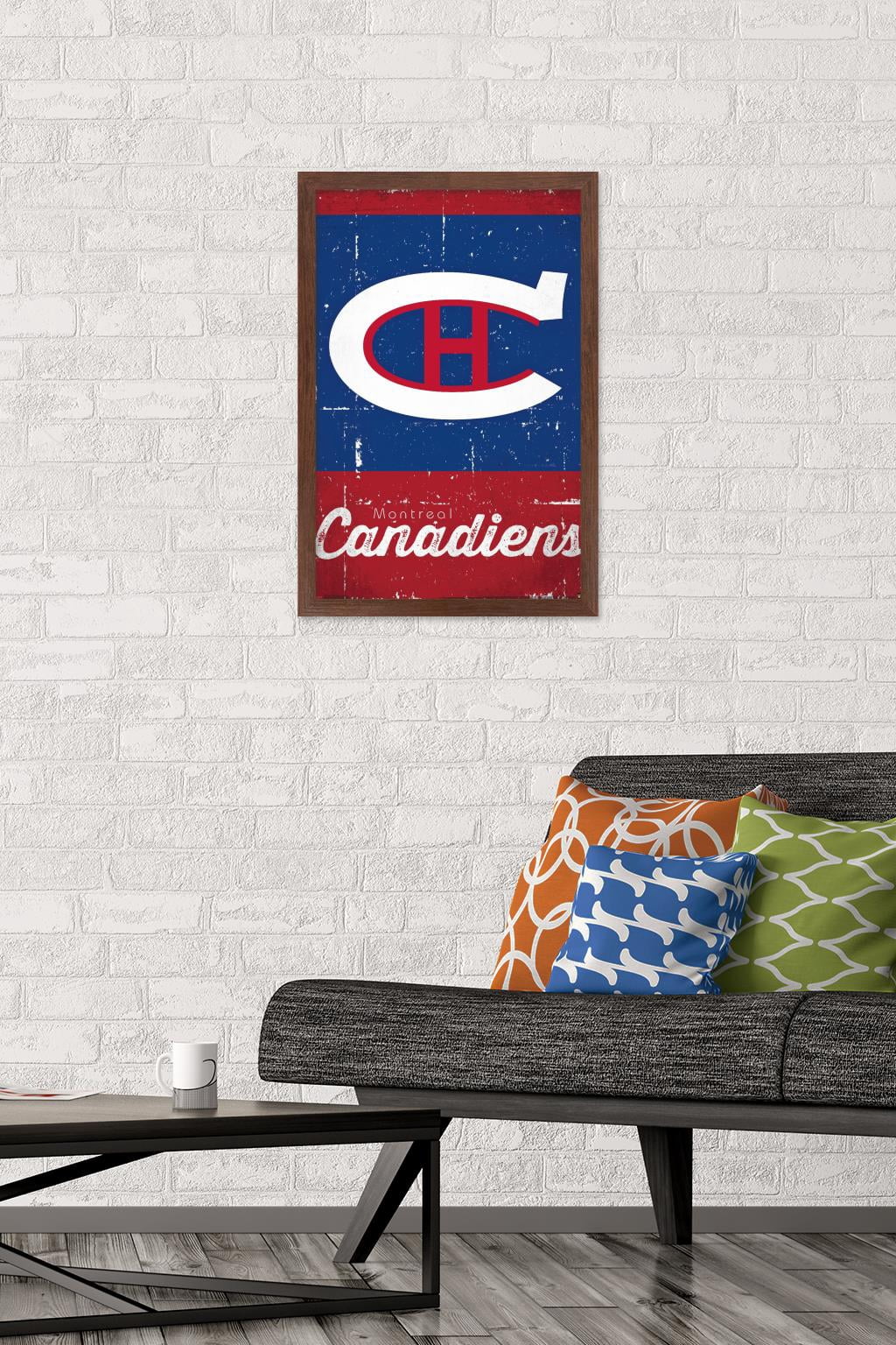 NHL Montreal Canadiens - Retro Logo 13 Wall Poster, 14.725" x 22.375", Framed