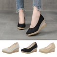 thumbnail image 4 of CQONEPT Closed Toe Wedges for Women, Platform Wedges Heels for Women Comfortable Medium Heel Wedges Work Pumps Shoes for Dressy Spring Fall Size 6 Black, 4 of 4