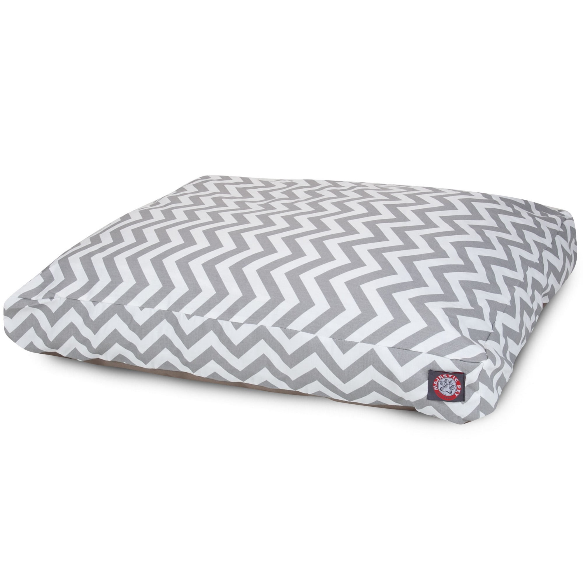 Majestic Pet | Chevron Shredded Memory Foam Rectangle Pet Bed For Dogs, Removable Cover, Gray, Small