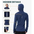 thumbnail image 4 of 𝗕𝗥𝗘𝗔𝗧𝗛𝗔𝗕𝗟𝗘 Merino.tech Women’s Merino Wool Half Zip Hoodie - Thermal Base Layer Top, Long Sleeve Shirt with Included Hiking Socks, 4 of 9