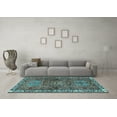 thumbnail image 3 of Ahgly Company Indoor Square Persian Light Blue Traditional Area Rugs, 5' Square, 3 of 4