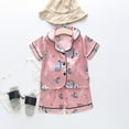 Toddler Kids Boys for Boy Girls Satin Cartoon Button Bunny Pajamas Down