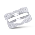 thumbnail image 3 of AFFY White Natural Diamond Twist Split Shank Solitaire Enhancer Guard in 14K White Gold (1 Cttw), 3 of 8