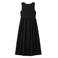 thumbnail image 4 of Horkkom Maxi Dresses for Women V Neck Sleeveless Solid Color Linen Dress Loose Casual Long Dresses with Pockets, S-3XL, 4 of 8
