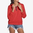 thumbnail image 6 of Fgnfyis Womens Sweatshirts Casual Solid Color Quarter Zip Stand Collar Long Sleeve Pullover Top for Modern Red XXL, 6 of 9