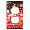 thumbnail image 2 of Metal Light Switch Wall Plate Outlet Cover (Coffee Shop Cafe Restaurant Sign Red / Black - Single Duplex), 2 of 2