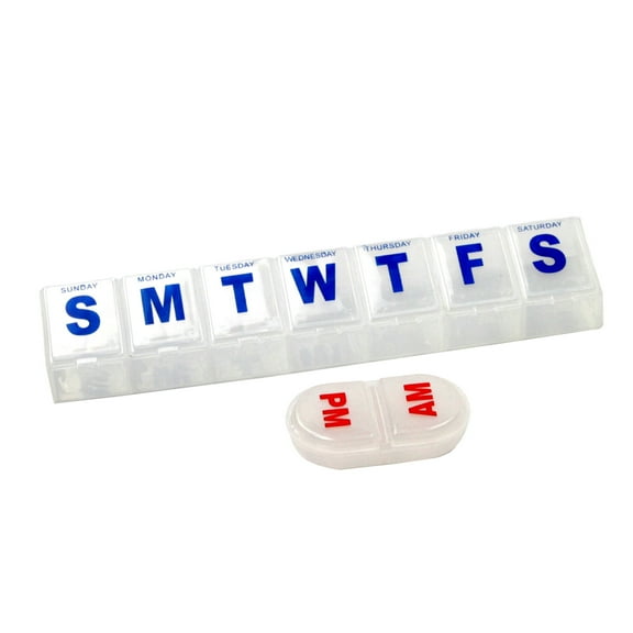 Chef Craft Select Plastic Every Occasion Pill Organizer Set, 2 Piece Set, Clear