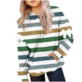 thumbnail image 2 of Girl Oversized Hoodie Shirts Striped Pullover Tops Casual Long Sleeve Hooded Sweatshirts with Pocket New Girls Breathable Long Sleeve Blouse Green 140, 2 of 5