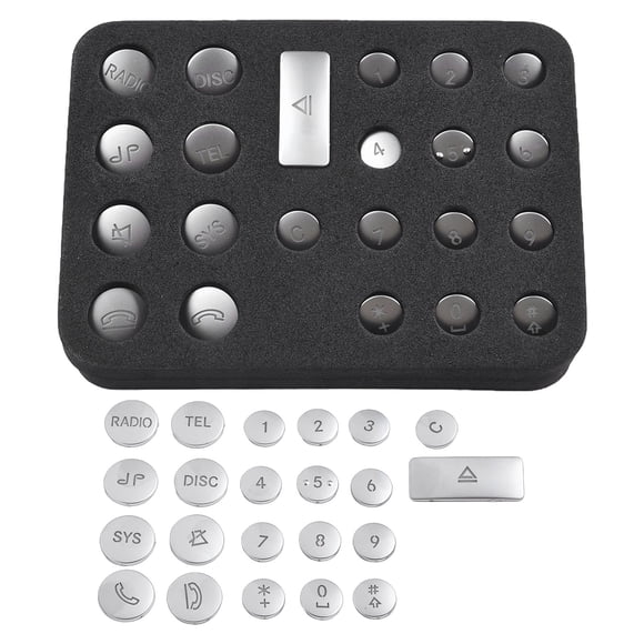 Glam Up Your Ride with ABS Silver CD Button Decor for MB Cars W204 GLK