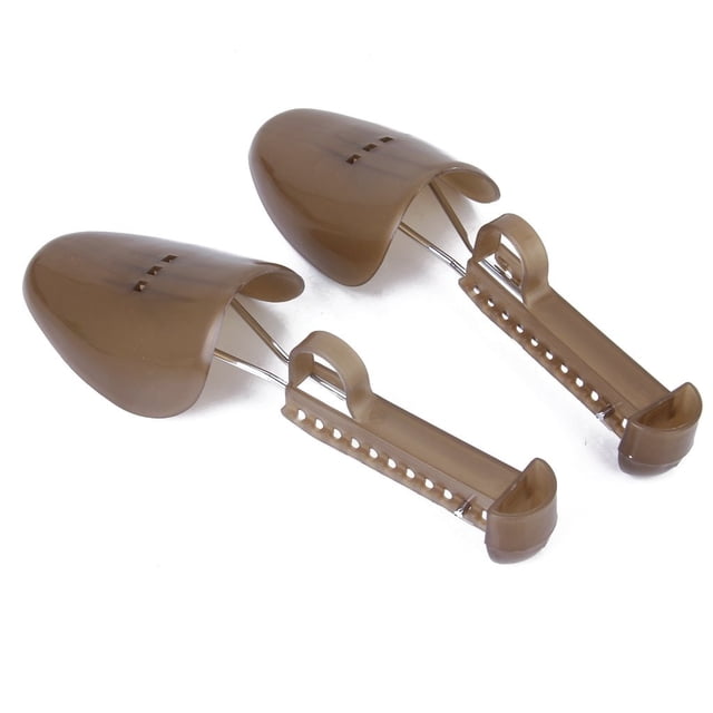 1 par de hormas de plástico ajustables para zapatos de hombre, tallas del Reino Unido 6-13, color marrón