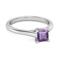 thumbnail image 2 of Solitaire Square Cut 0.75 Cts Amethyst 925 Sterling Silver Promise Women Valentines Day Gifts Ring, 2 of 3