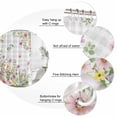 thumbnail image 3 of Pink Purple Flower Bathroom Shower Curtains with 12 Hooks Polyester Waterproof Shower Curtain for Stalls and Bathtubs Spring Country Floral Leaf Grey Plaid Decorative Bathroom Curtain 36x72 Inches, 3 of 8