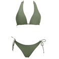 thumbnail image 4 of GZWYHT Bathing Suit for Women Tankini Swimsuits for Women Women's Two Piece Bikini Swimsuit Ribbed Top Bathing Suits String Bikini Sets Womens Swimsuits Bikini Sets for Women Green L, 4 of 4