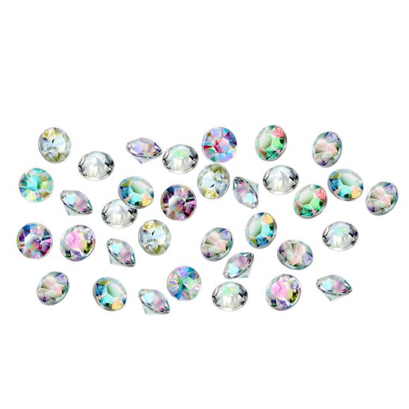 Pack of 1000 Faux Diamonds Acrylic Ornaments Crystal Scatter Gems Table Decorations Cosmetic Case Vase Fillers Wedding Birthday silver, white 10MM