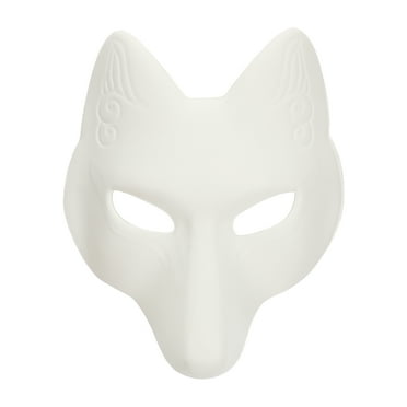 Foxnovo PRETYZOOM DIY Blank Mask  Halloween Unpainted Cosplay Mask Costume Accessory for Masquerade Parties (White)