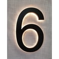 thumbnail image 1 of Numéros de Maison Rétroéclairés Modernes 8, Matériel Décoratif Prima 09 – Panneau d'Adresse LED Flottant, Acier Inoxydable Résistant aux Intempéries avec Lumière Chaude, Métal Noir avec Acrylique Blanc Givré, 1 of 45