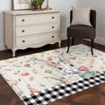 thumbnail image 4 of Easter Kitchen Runner Rug 2.7x5 Washable Runners for Hallway Non Slip Spring Farmhouse Bunny Eggs Flower Black Plaid Large Area Rug Indoor Floor Carpet for Bathroom Laundry Entryway Bedroom, 4 of 8