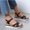 thumbnail image 6 of Kmdttou Shoes for Women Sandals Casual All-match Shoes Black Heeled Sandals Platform Wedge Sandals For Dressy Summer on Clearance(Size:36-42), 6 of 9
