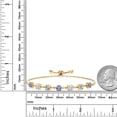 thumbnail image 3 of Gem Stone King 18K Yellow Gold Plated Silver Lab Grown Diamond Tennis Bracelet for Women Tanzanite Moissanite (2.39 Cttw, Fully Adjustable up to 9 inch), 3 of 3