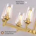 thumbnail image 3 of Candelabro Sucolite de 33.5 pulgadas, 8 luces, moderno, color dorado, 3 of 7