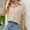 Beige, variant on Women's 2025 Fashion Tops 3/4 Length Sleeve Business Casual Blouses Summer Tees Shirts School Outfits for Teachers