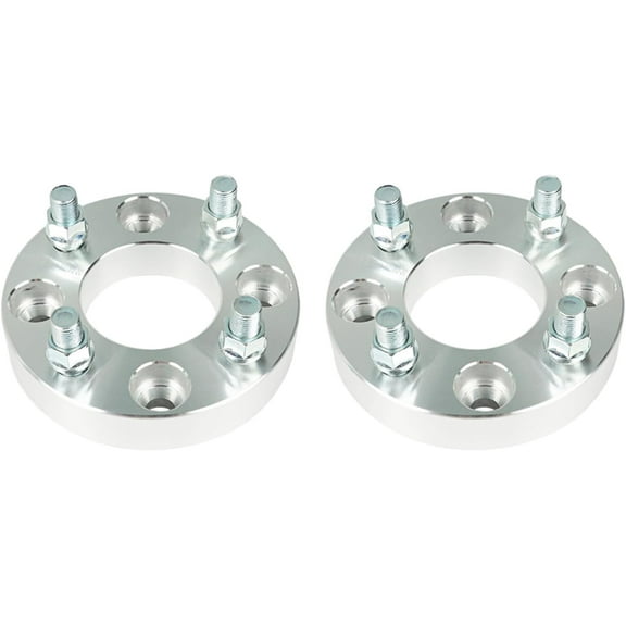 LABLT 2 Pack 1in Wheel Spacers Adapters 4 x 101.6mm Silver 62mm Hub Bore & 1/2in x 20 Studs