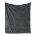 thumbnail image 1 of Nautical Soft Flannel Fleece Blanket, Hand-Drawn Pattern with Coral Shell Seahorse and Underwater Creatures, Cozy Plush for Indoor and Outdoor Use, 70" x 90", Charcoal Grey and White, by Ambesonne, 1 of 6